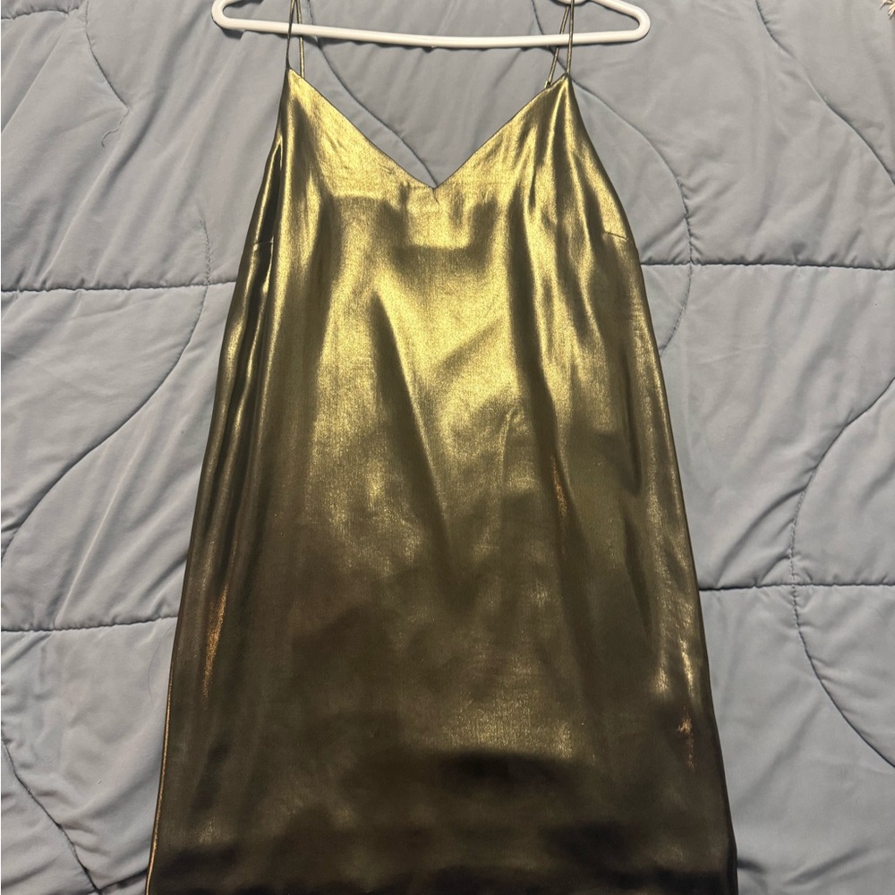 Wilfred Metallic Gold Dress